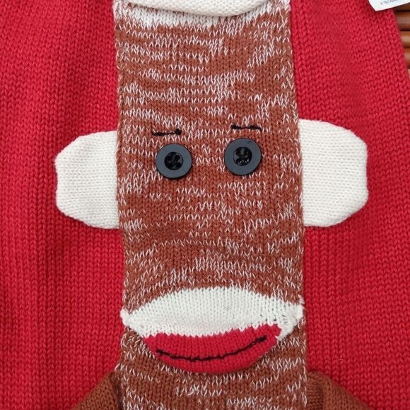 NWT TANNER & DASH "Sock Monkey" Red Dog Sweater Style 207 Size 16 (40.5) - Picture 5 of 7